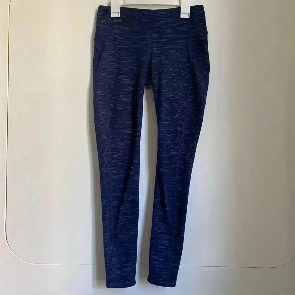 Athleta Striated Revelation Tight Navy Blue S - Picture 2 of 4